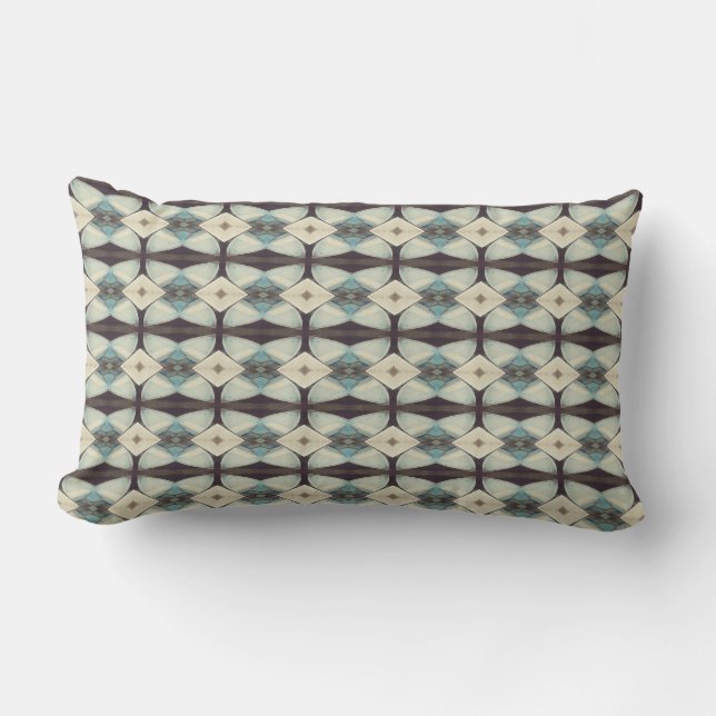 Diseño abstracto Verde azulado de almohada lumbar  (Anverso)