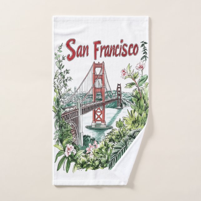 Diseño acuático del puente Golden Gate de San Fran (Toalla de mano)