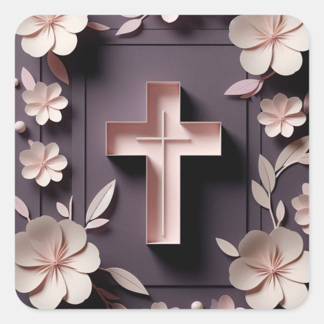 Diseño Ai de Chocolate Brown Cross Pegatina (Anverso)