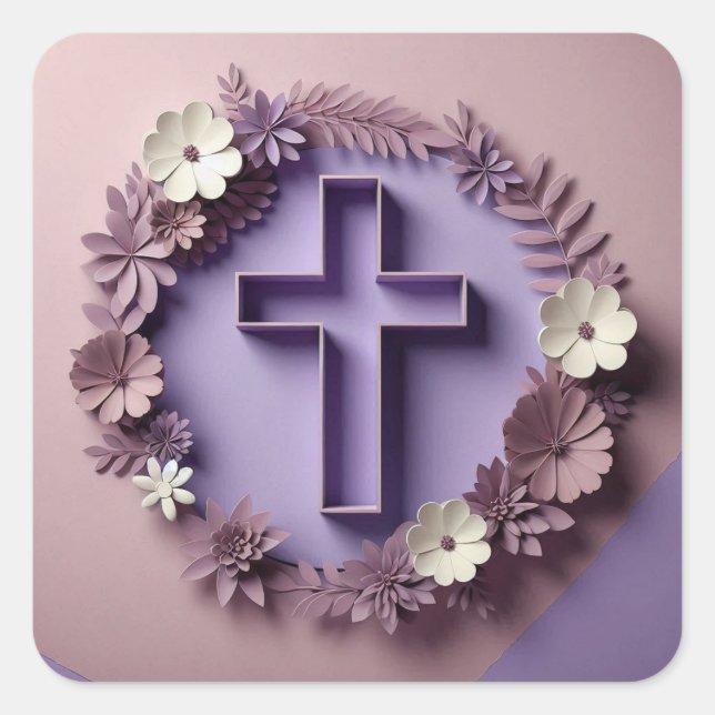 Diseño Ai de violeta cruz Pegatina (Anverso)
