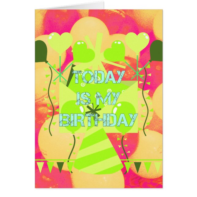 Diseño alegre para la celebración: Hoy es mi cumpl (Frente)