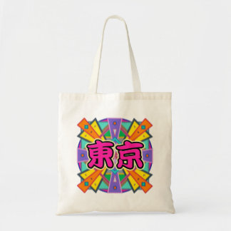 Diseño alegre "Tokio" en bolsa de caracteres kanji