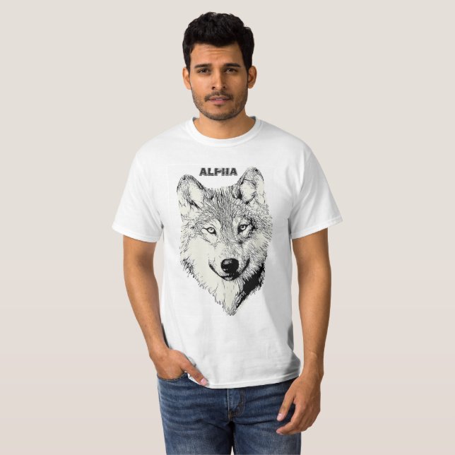 Diseño alfa Camiseta básica masculina (Anverso completo)