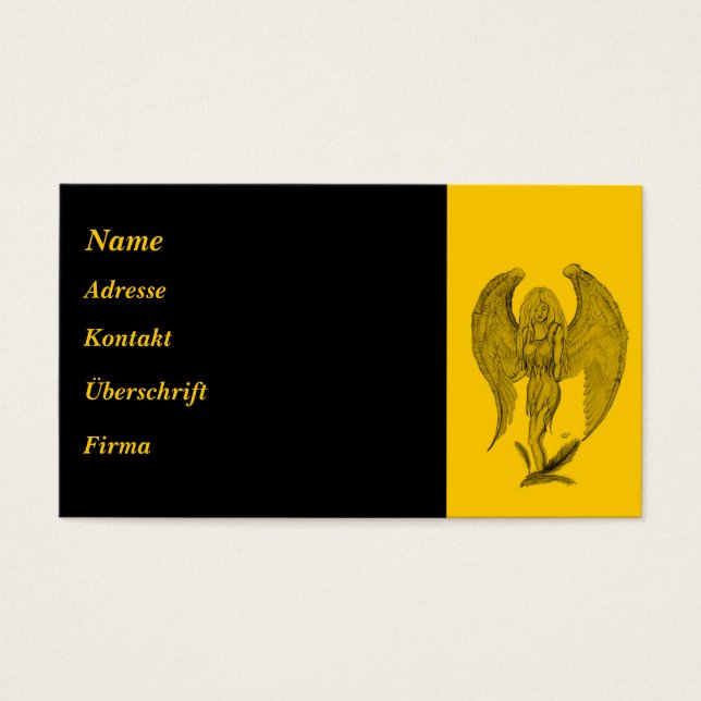 Diseño Ángel negro y amarillo (Frente)