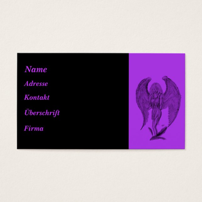 Diseño Angel negro y púrpura (Frente)