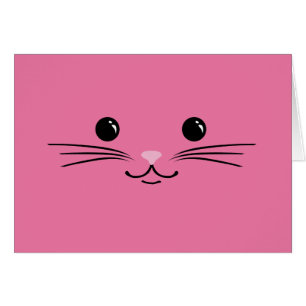Diseño animal lindo de la cara del gato rosado del