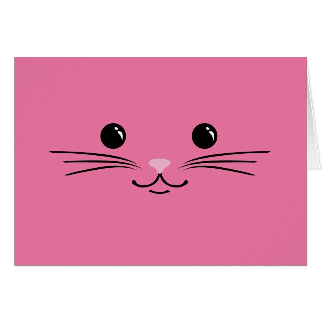 Diseño animal lindo de la cara del gato rosado del (Anverso (Horizontal))