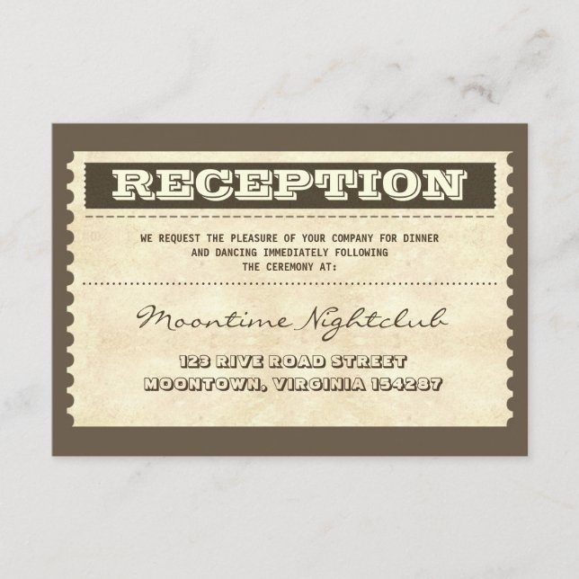 diseño antiguo de recepción de boda de entradas an (Anverso)