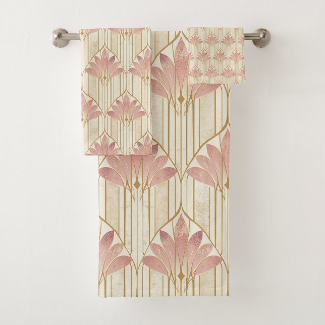 Diseño Art Deco en oro rosa y Rosa (In situ)