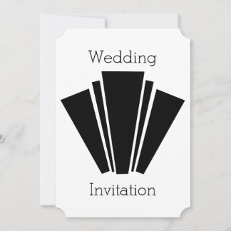 Diseño Art Deco Invitación a la Boda Negra Y Blanc