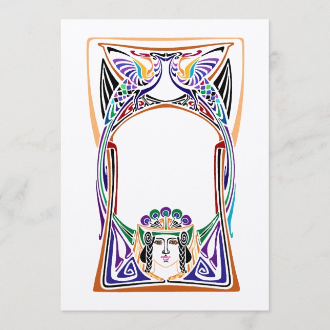 Diseño Art Nouveau peacock (Anverso)