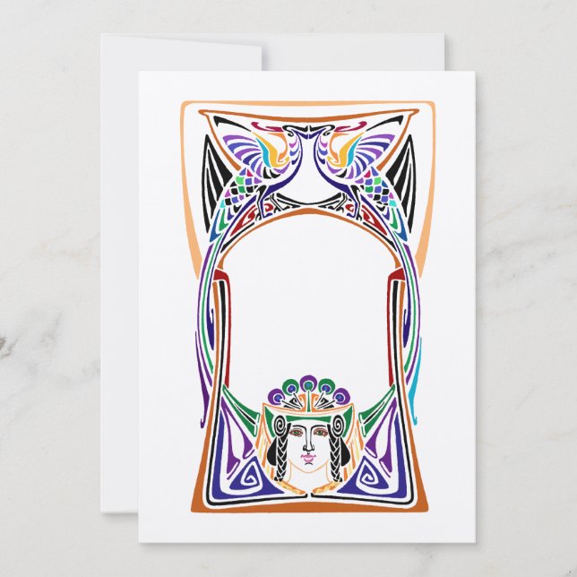 Diseño Art Nouveau peacock (Anverso)