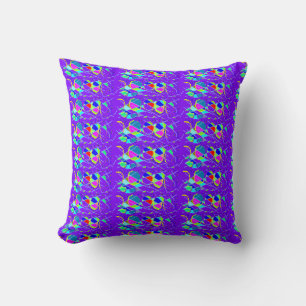 Diseño artístico con estampado azul de almohada