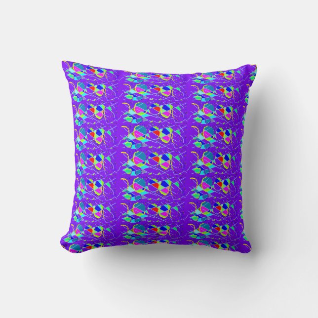 Diseño artístico con estampado azul de almohada (Anverso)
