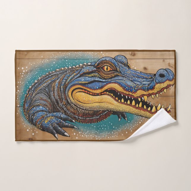 Diseño artístico de cocodrilos australianos (Toalla de mano)