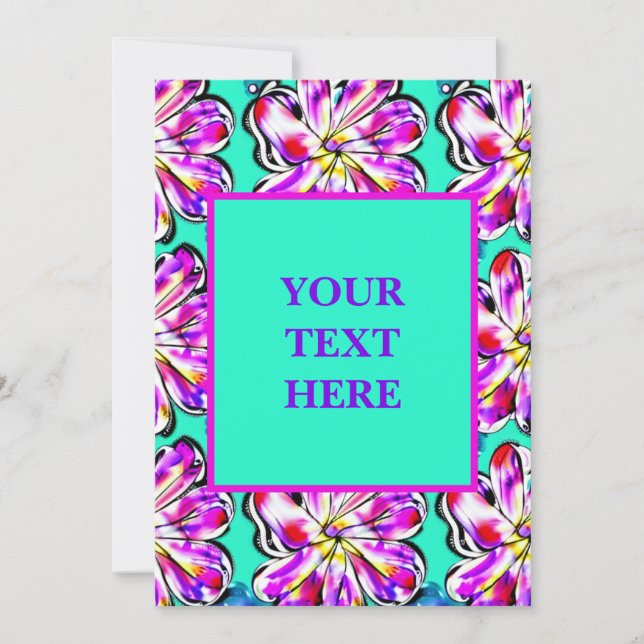 Diseño artístico de invitaciones a acuarela de Boh (Anverso)