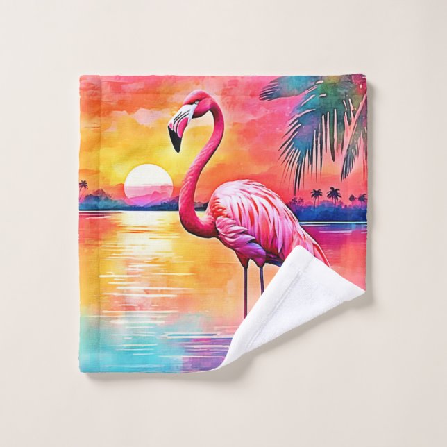 Diseño artístico de Sunset Flamingo (Toallita)