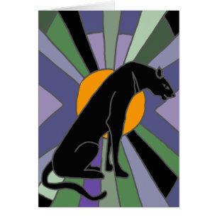 Diseño artístico del art déco del gato de pantera