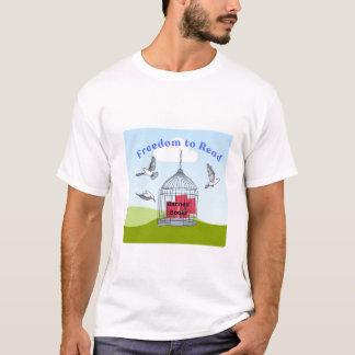 Diseño asombroso en camiseta "Libertad de lectura"