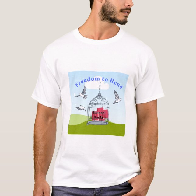 Diseño asombroso en camiseta "Libertad de lectura" (Anverso)