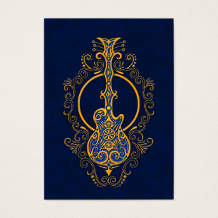 Diseño azul de oro complejo de la guitarra