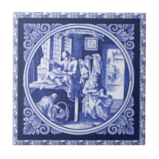 Diseño azul holandés de la teja de Delft del