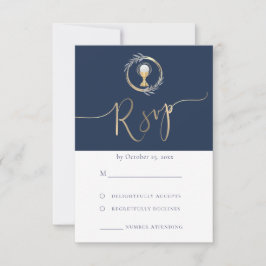 diseño azul Primera tarjeta RSVP de la comunicació