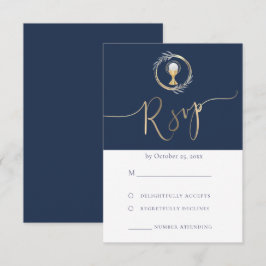 diseño azul Primera tarjeta RSVP de la comunicació