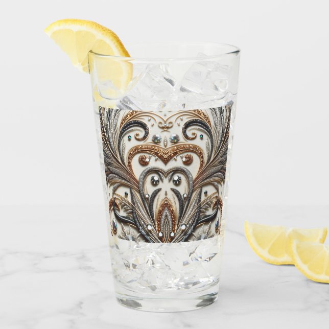 Diseño barroco glamuroso con piedras de Purpurina  (Anverso (hielo))