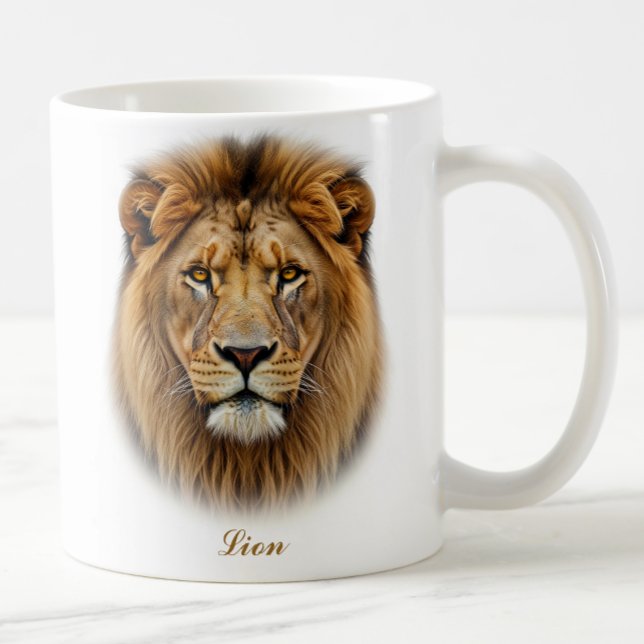 Diseño bilateral de tazas de café de león (Subido por el creador)