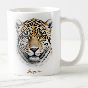 Diseño bilateral de tazas de café jaguar