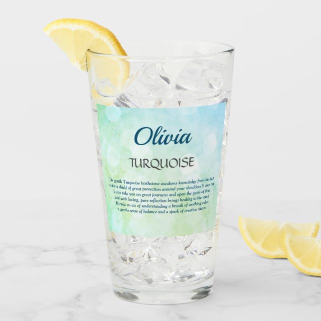 Diseño Birthstone Turquoise de diciembre (Anverso (hielo))