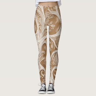 Diseño blanco intrincado y elegante en leggings co