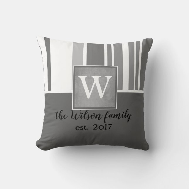 diseño blanco y gris de almohada de personalizado  (Anverso)