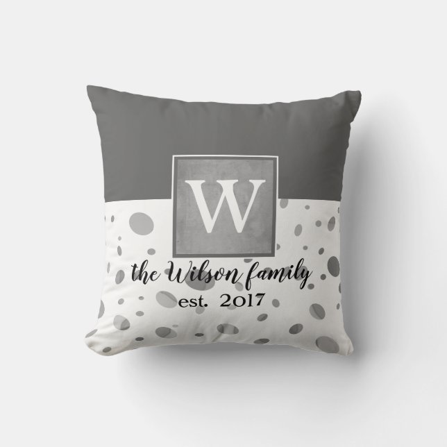 diseño blanco y gris de almohada de personalizado  (Anverso)