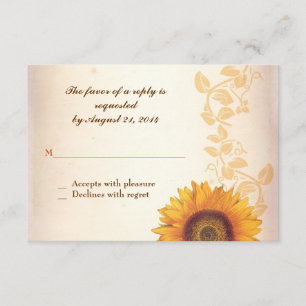 diseño boda rsvp con girasol