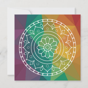 Diseño boho chic de flor de mandala india arcoíris