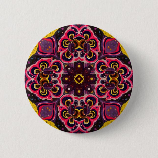 diseño caleidoscópico de botón colorido (Anverso)