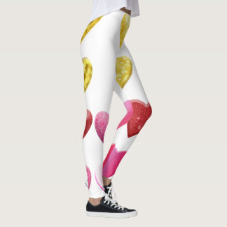Diseño cardíaco Leggings de impresión completa Ele