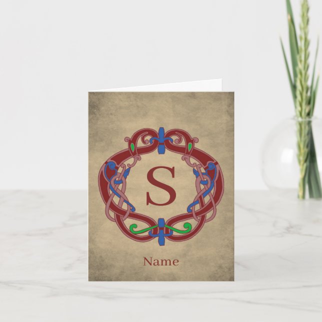 Diseño celta inicial de monograma personalizado (Anverso)