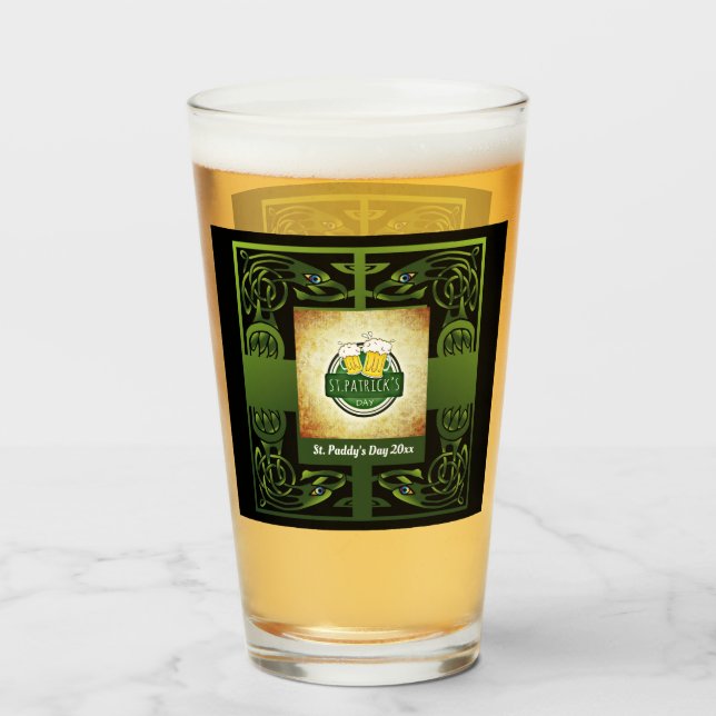 Diseño Celta Irlandés Verde Tradicional con su Log (Anverso (lleno))