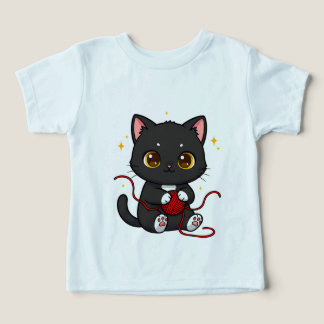 Diseño Chibi de Gato Negro Juguetón