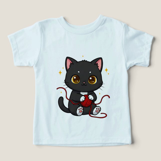 Diseño Chibi de Gato Negro Juguetón (Diseño delantero )