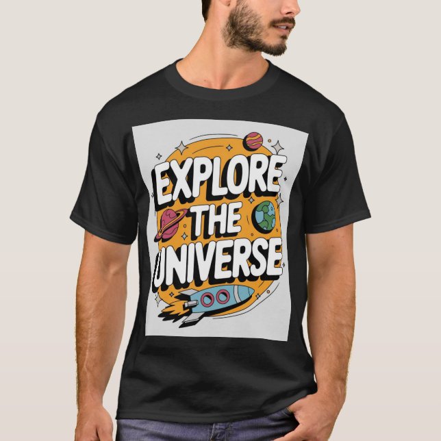 Diseño cinético de camisetas con tema espacial (Anverso)