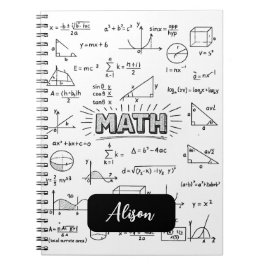 Diseño clásico de cuaderno de matemáticas personal