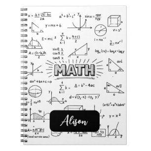 Diseño clásico de cuaderno de matemáticas personal