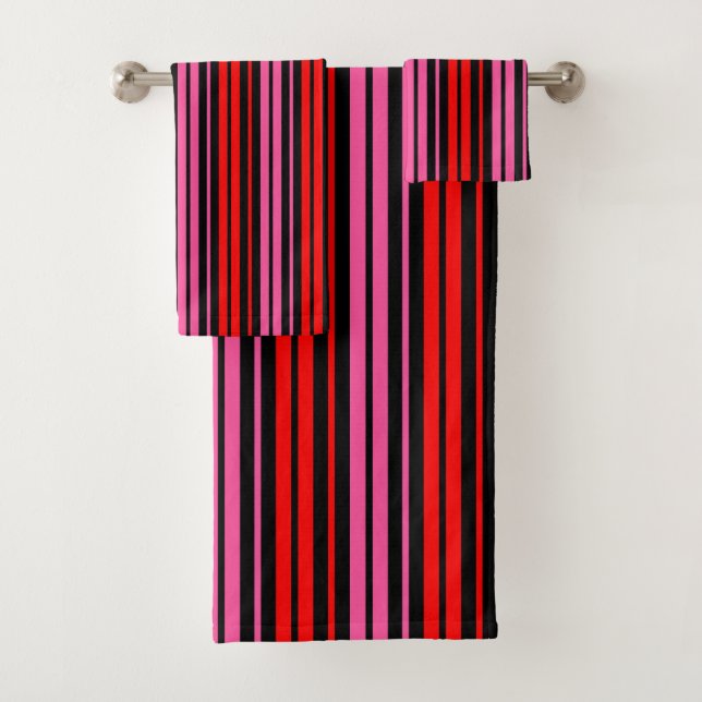 Diseño clásico de rayas verticales rojas y negras  (In situ)