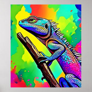 Diseño colorido de arte lagarto