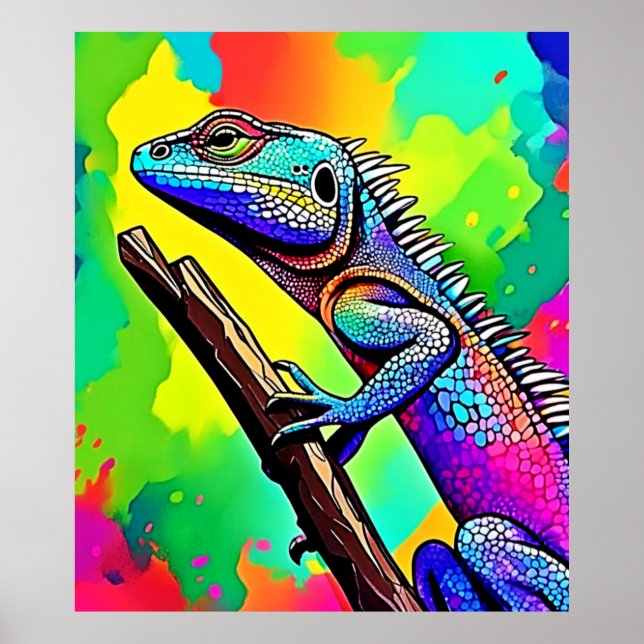 Diseño colorido de arte lagarto (Frente)