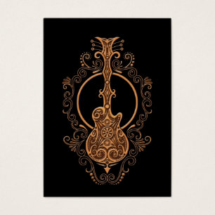 Diseño complejo de la guitarra de Brown en negro